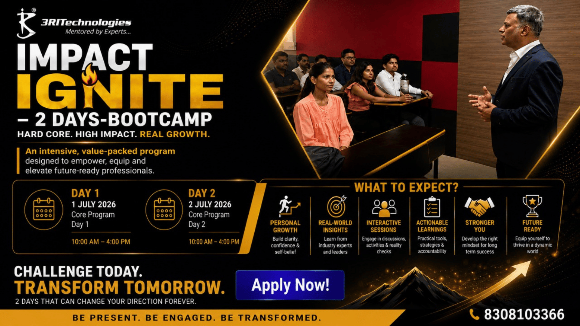3RI Technologies | 2-Day Classroom Boot Camp for Career Growth & Success | 1 July – 2 July 2026